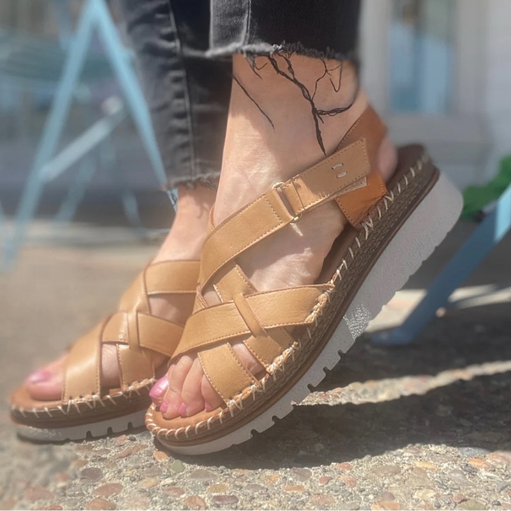 Tan Leather Women's Sandals